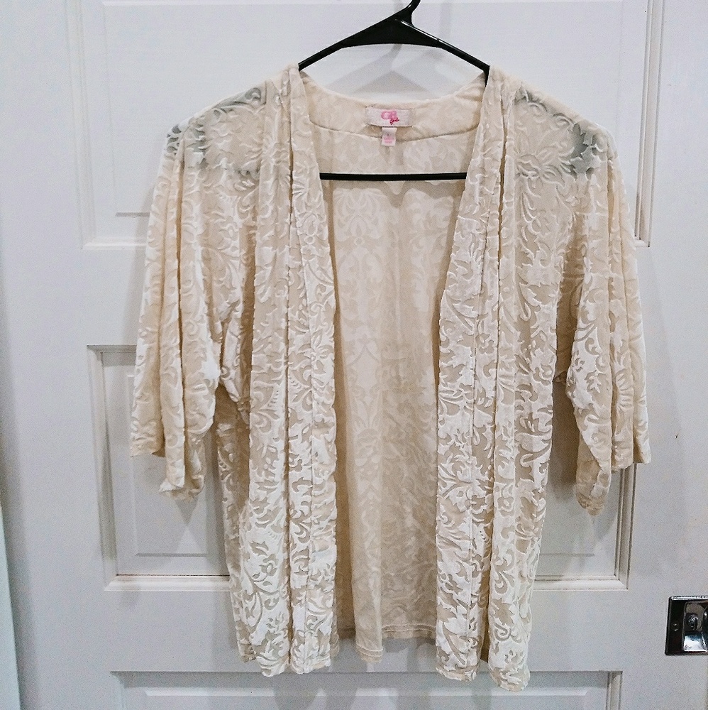 Vintage White Velvet Shawl - Picture 1 of 2